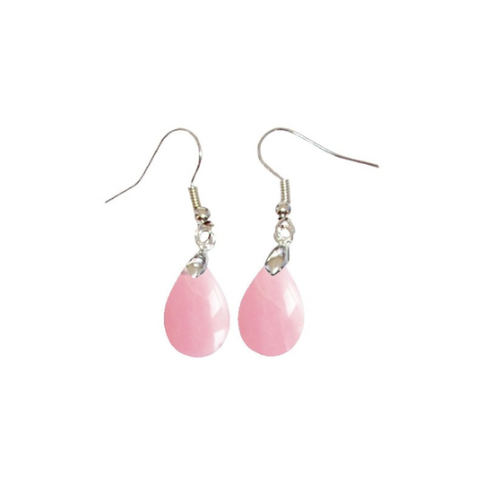 Boucles d’Oreilles Quartz Rose Goutte – Amour, Douceur & Guérison du Cœur