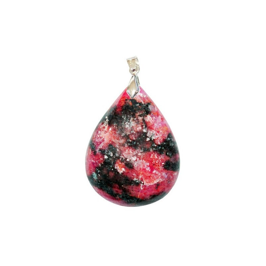 Pendentif Rhodonite Goutte – Calme, Courage & Harmonie Émotionnelle