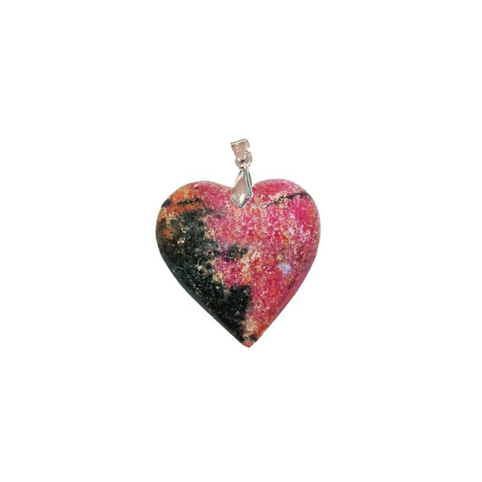 Pendentif Rhodonite Cœur – Amour de Soi, Calme Intérieur & Confiance