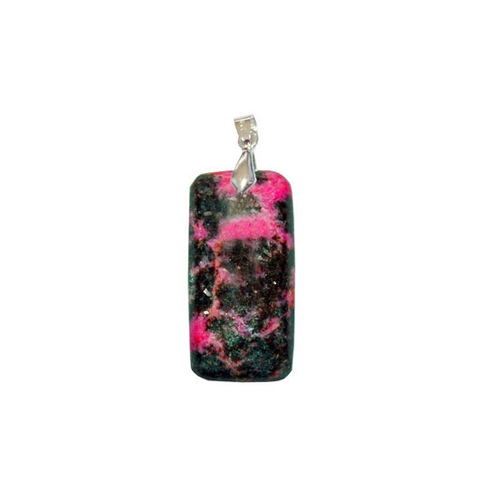Pendentif Rhodonite Rectangle Fin – Sérénité, Confiance & Clarté Émotionnelle