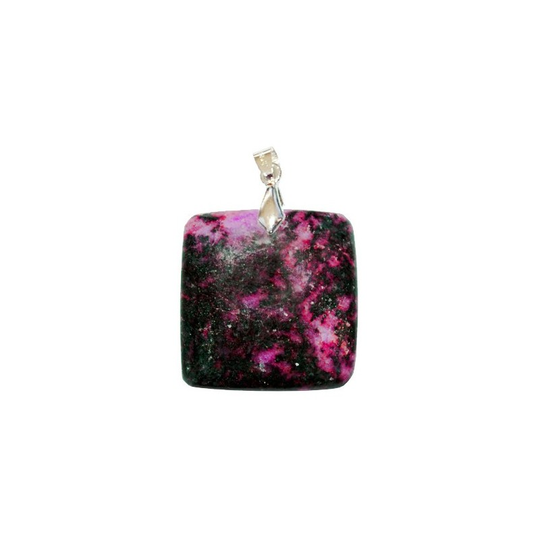 Pendentif Rhodonite Carré – Sérénité, Courage & Stabilité Émotionnelle