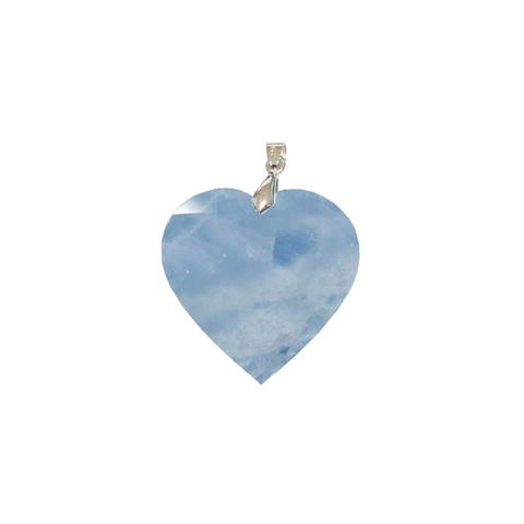 Pendentif Calcite Bleue Cœur