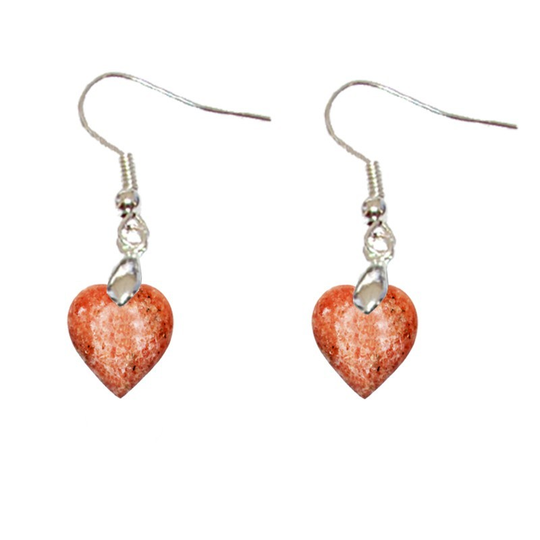 Boucles d’Oreilles Calcite Orange Cœur – Énergie Positive & Confiance en Soi
