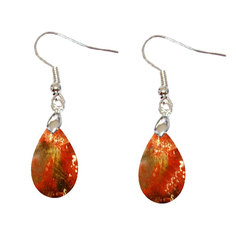 Boucles d’Oreilles Bois Fossilisé Goutte – Apaisement, Lucidité & Vitalité Ancestrale - Gemio.ch