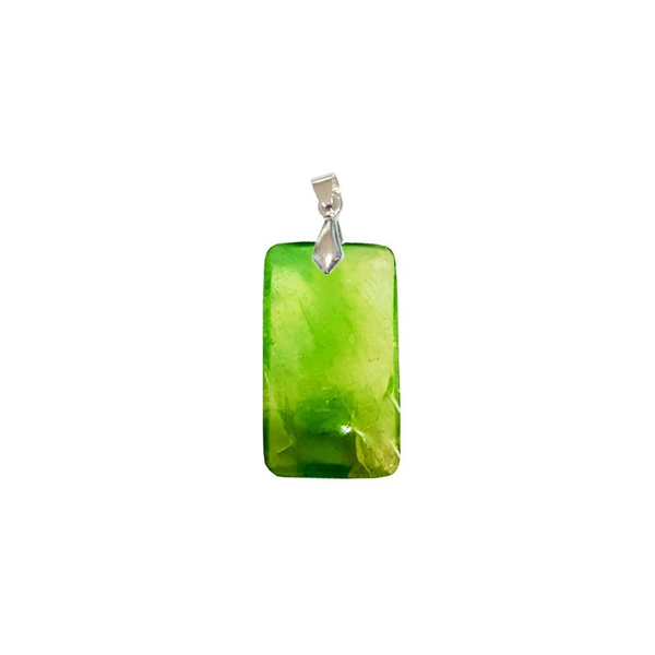 Pendentif Fluorine Verte Rectangle