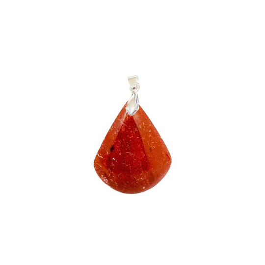 Pendentif Jaspe Rouge Triangle – Tonus, Courage & Circulation de l’Énergie