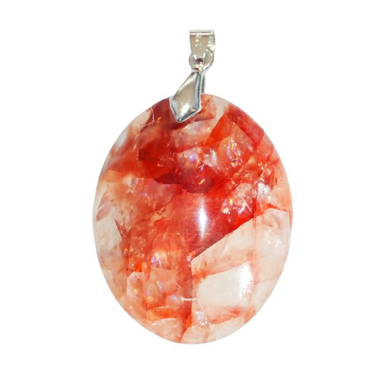 Pendentif Quartz Hématoïde Rouge Ovale – Vitalité, Ancrage & Transformation Émotionnelle