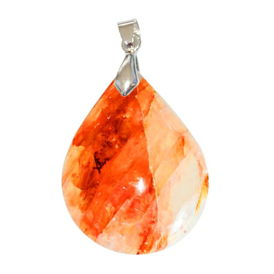 Tropfen roter hämatoider Quarz-Anhänger
