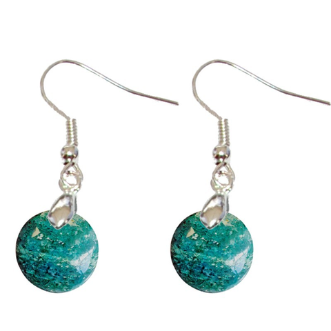 Boucles d'Oreilles Chrysocolle Madagascar Rondes