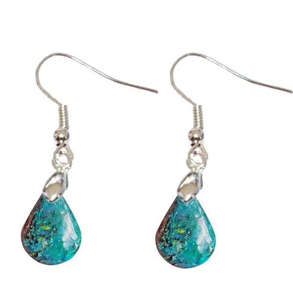 Boucles d'Oreilles Chrysocolle Madagascar Goutte