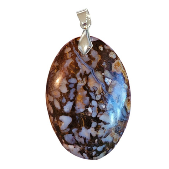 Pendentif Opale Noire & Blanche Ovale – Ancrage & Détermination