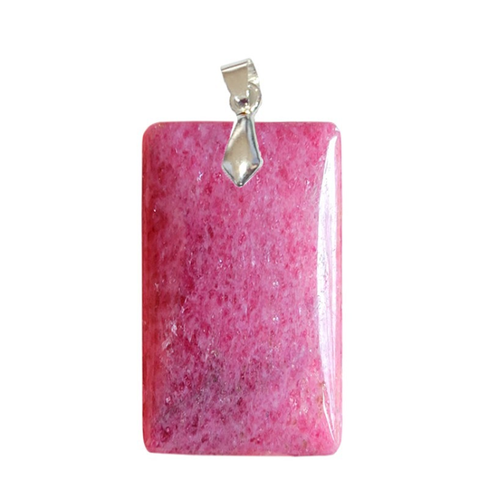 Pendentif Rhodonite EXTRA Rectangle – Apaisement & Confiance