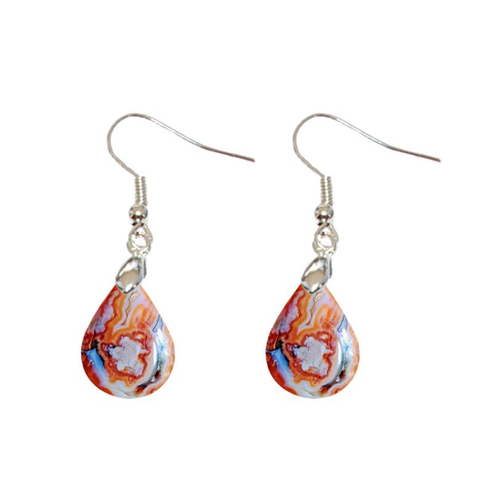 Boucles d’Oreilles Agate Rouge Goutte – Équilibre & Confiance