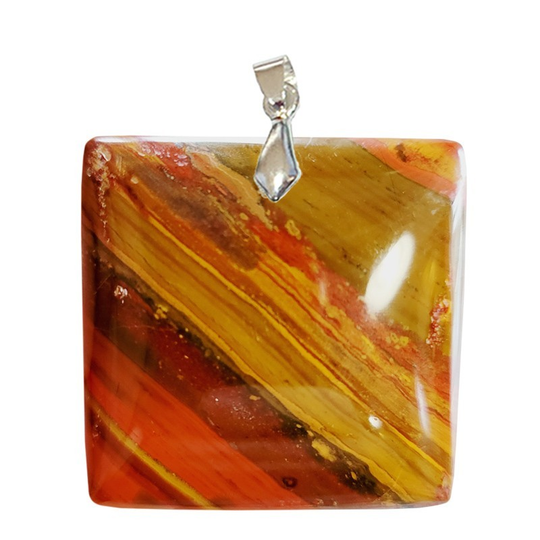 Pendentif Jaspe Multicolore Carré – Harmonie et Fluidité