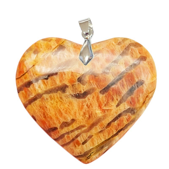 Pendentif Pierre de Lune Pêche Cœur – Harmonie et Douceur