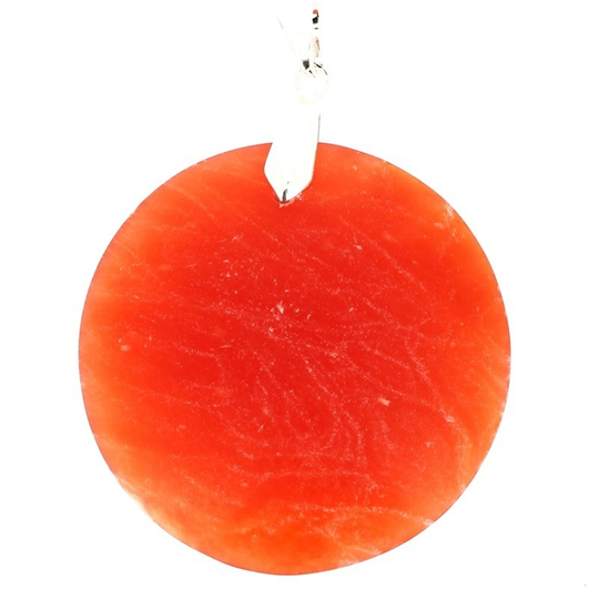 Pendentif Calcite Extra Orange Rond – Énergie et Détermination