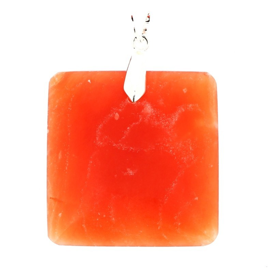 Pendentif Calcite Extra Orange Carré – Énergie et Détermination