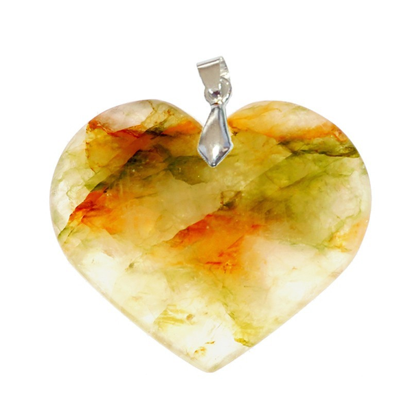 Pendentif Quartz Vert Cœur