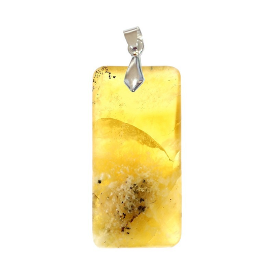 Pendentif Opale Dendritique Jaune (Merlinite) Rectangle Fin – Harmonie et Vitalité