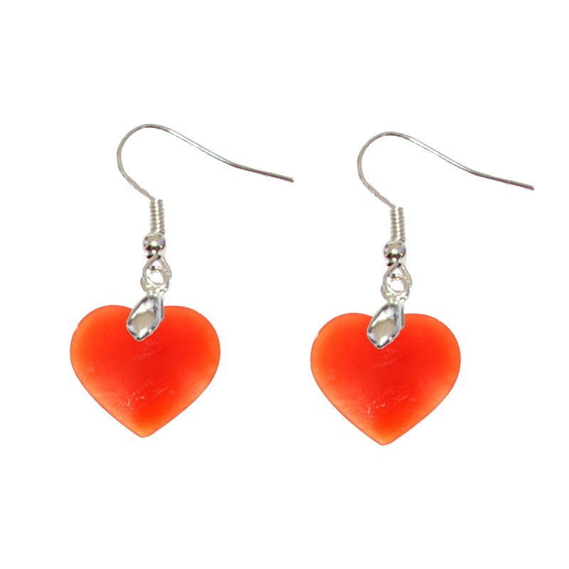 Boucles d'Oreilles Calcite Orange EXTRA Coeur