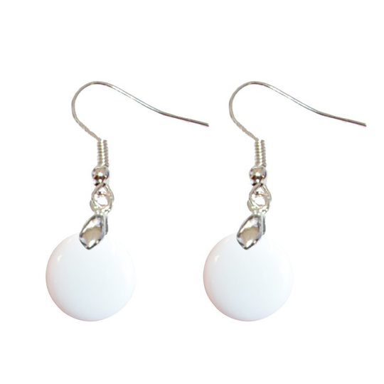 Boucles d’Oreilles Agate Blanche Rond – Élégance et Harmonie