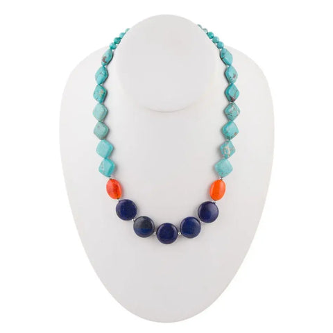 Collier Lapis Jasper en Magnésite Turquoise