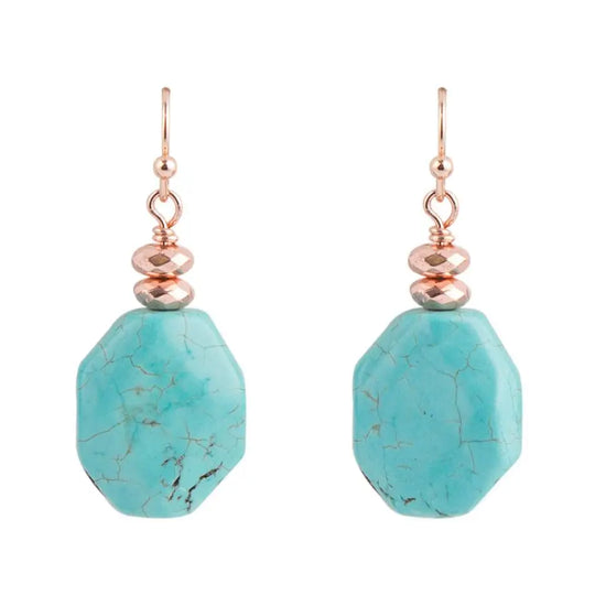 Boucle d'oreille classique en pierre turquoise