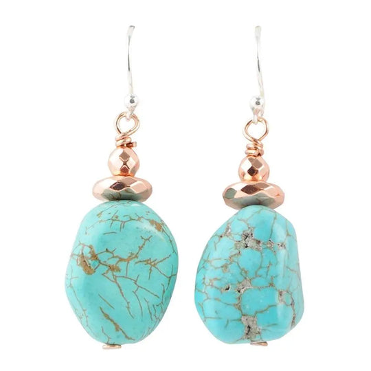 Drop On By - Boucle d'oreille en magnésite turquoise