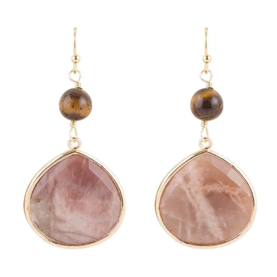 Pendants d'oreilles mauve brindled