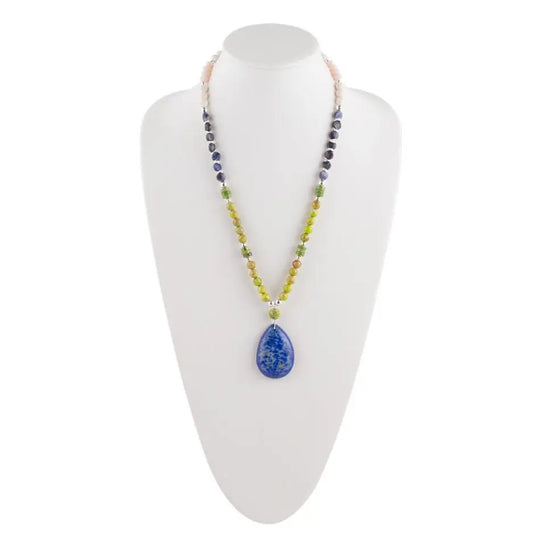 Halskette mit Lapis und Jaspis-Anhänger