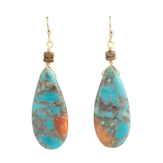 Boucles d'Oreilles Turquoise Matrix