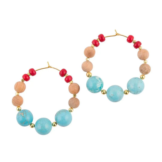 Boucles d'oreilles créoles en pierre