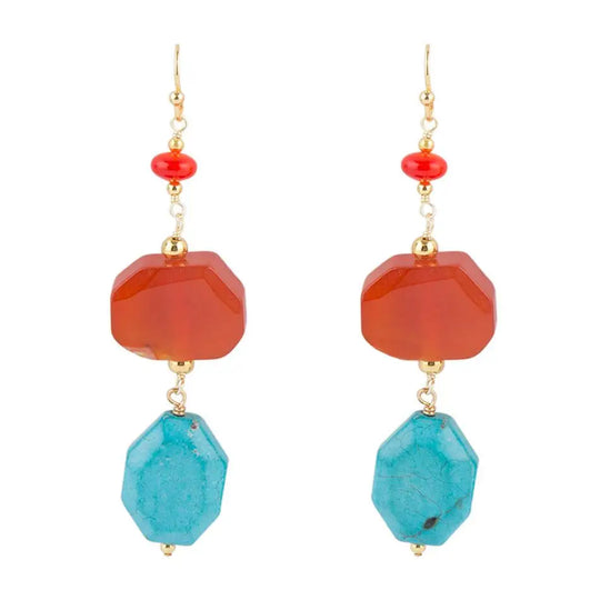 Boucles d'oreilles Cornaline Corail