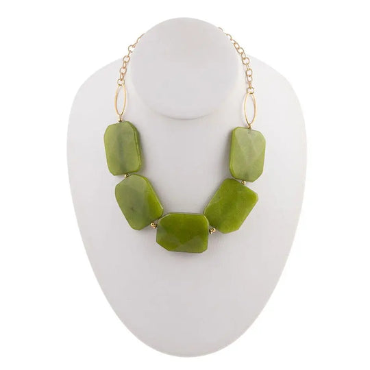 Collier Jaspe grün oliv