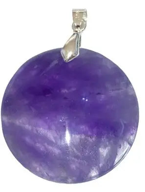 Pendentif Rond en Améthyste – Amour & Sérénité