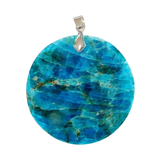 Pendentif Rond en Apatite Extra – Communication & Équilibre Intérieur