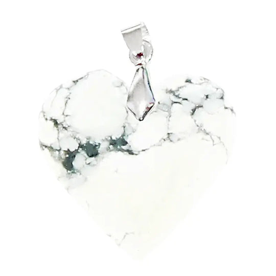 Pendentif Cœur en Howlite Extra – Apaisement & Clarté intérieure