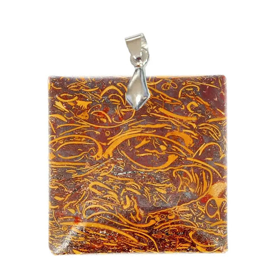 Pendentif Carré en Jaspe Mariam – Créativité & Stabilité