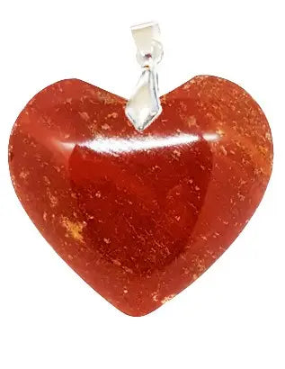 Pendentif Cœur en Jaspe Rouge – Énergie & Vitalité