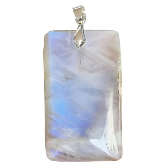 Pendentif Rectangulaire en Labradorite Extra Blanche de Madagascar – Protection & Clarté Intérieure