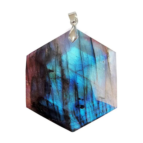 Pendentif Sceau de Salomon en Labradorite Extra – Protection Sacrée & Énergie Intérieure
