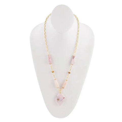 Collier Station Opale Rose