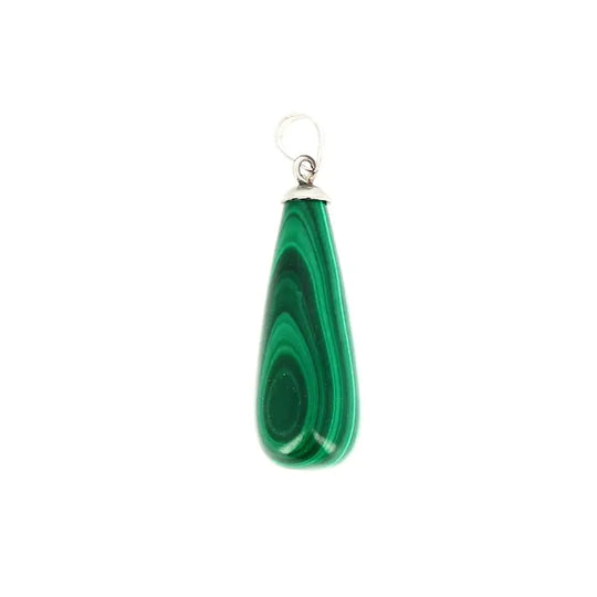 Pendentif Goutte en Malachite Véritable – Équilibre Émotionnel & Force Intérieure