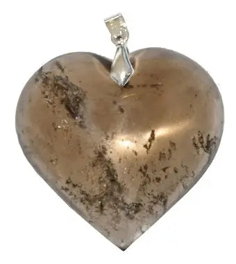 Pendentif Cœur en Quartz Fumé – Sérénité & Ancrage