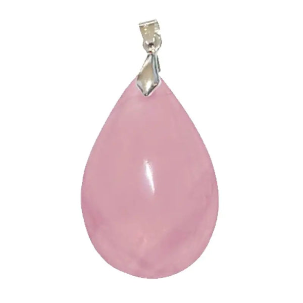 Pendentif Goutte en Quartz Rose