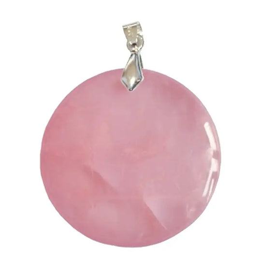 Pendentif Rond en Quartz Rose – Tendresse & Équilibre Émotionnel