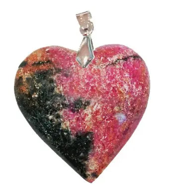 Pendentif Coeur en Rhodonite