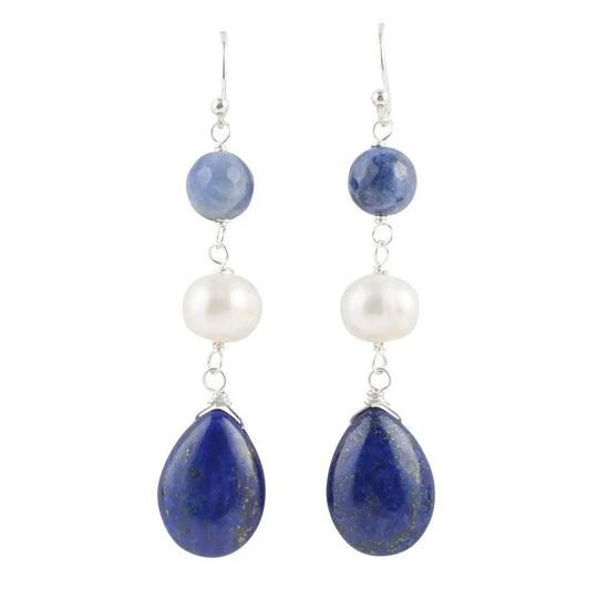 Jeans et Perles Fille Boucles d'Oreilles-Multi-Pierre