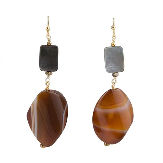 Boucle d'oreille goutte d'agate