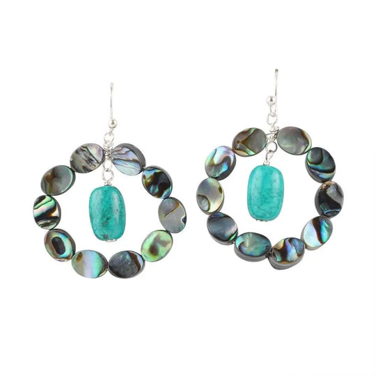 Boucle d'oreille Halo - Omeau & Turquoise